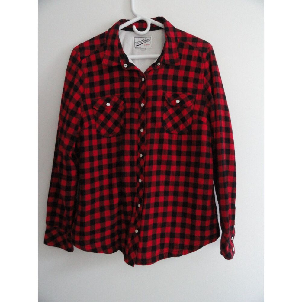 EUC BC Clothing Women's buffalo check fleece lined shirt jacket, size L